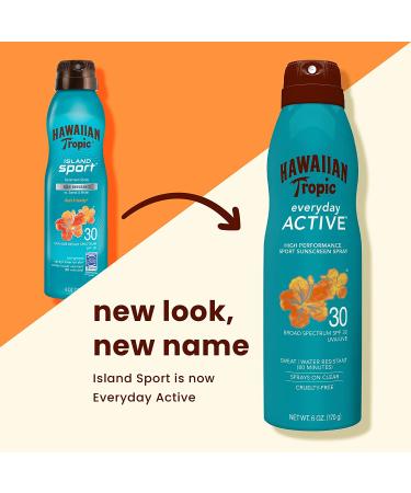 Hawaiian Tropic Island Sport Sunscreen Spray SPF 30 - 6oz - Buy Online on GoSupps.com