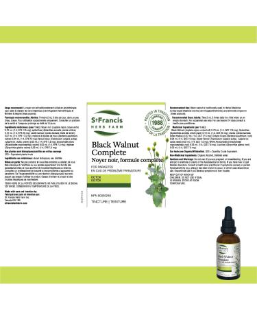 St Francis Herb Farm - Black Walnut Tincture Combo - Black Walnut Combo is traditionally used in Herbal Medicine to help expel intestinal worms (vermifuge/anthelmintic) and eliminate ringworm (tinea corporis) - 50 ml - Buy Online on GoSupps.com