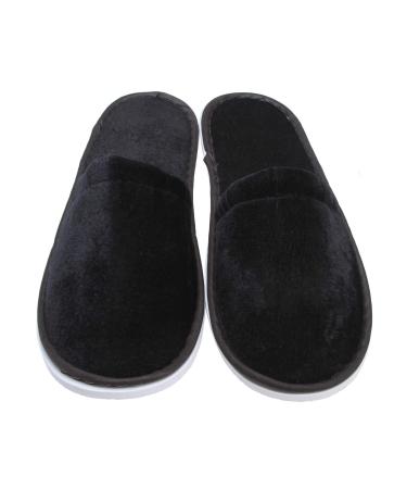 5 Pairs Black Disposable Slippers Disposable Slippers for Guests Non Slip Guests Slippers Closed Toe Hotel Slippers Disposable Slippers for Men Perfect for Home Travel