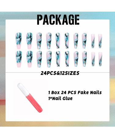 IMSOHOT Nude Fake Nails - 24PCS Coffin Green Glue on Acrylic Nails for Women - Buy Online on GoSupps.com