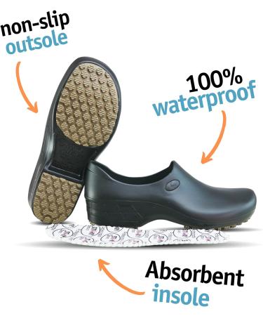 Waterproof Non Slip Nursing Shoes for Women - Ideal for Chefs, Nurses, and Kitchen Work - Black Clogs for Ultimate Comfort and Safety - Buy Online on GoSupps.com