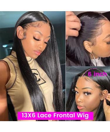 Maxine Hair 10A Brazilian Remy Human Hair 13x6 HD Lace Front Wig for Black Women - 30 Straight Wig 180% Density - Adjustable Straps - Natural Color - Buy Online on GoSupps.com