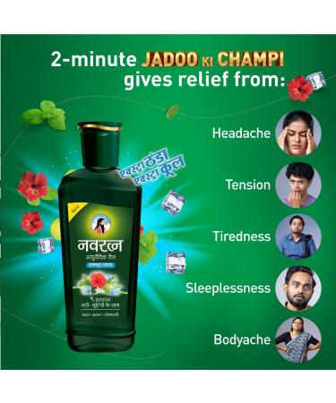 Navratna Extra Thanda Cool Oil | Unique Combination of 9 Ayurvedic Herbs | Relaxing & Rejuvenating Cooling Effect | 300ml - Buy Online on GoSupps.com