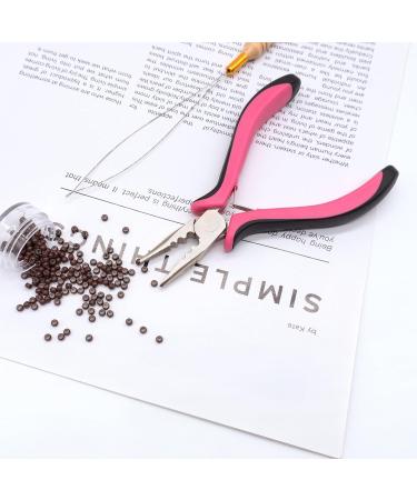 Hair Extension Pliers 3-Hole Mini Hair Extension Tool for Micro and Nano Ring Hair Extensions (Pink) - Buy Online on GoSupps.com
