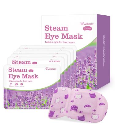 Jekeno Steam Eye Mask 16 Packs Eye Mask for Dark Circles and Puffiness Dry Eyes Self Heated Gentle Steam Eye Masks for Relief Eye Fatigue 40-60 Minutes Warm Eye Mask Disposable Christmas Spa Gifts Lavender
