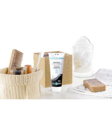 BUCCOTHERM | Whitening Protection Toothpaste with Activated Charcoal | Restores teeth to their natural whiteness | Certified Organic - 100% natural ingredients - Mint flavor | Pack of 3x75 ml - Buy Online on GoSupps.com
