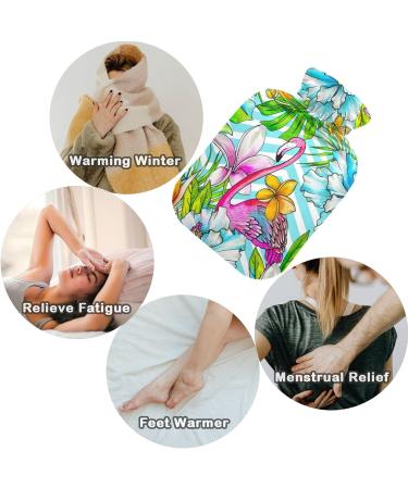 Naanle 2L Hot Water Bottle with Hawaii Flamingo Cover - Pain Relief for Back Hands & Feet | Heat & Cold Therapy - Buy Online on GoSupps.com