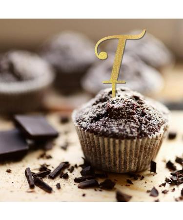 Letter T Cupcake Toppers Monogram Initial Last Name For Wedding Anniversary Party Supplies Romantic Flower Wreath Customize Your Own Cupcake Toppers Birthday Gifts 6PCS Style-3 - Buy Online on GoSupps.com