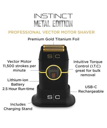 Buy StyleCraft Instinct Metal Cordless Double Foil Shaver - USB-C Rechargeable IN2 Vector Motor Intuitive Torque Control - International Shipping Available - Buy Online on GoSupps.com