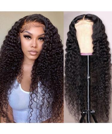 TOPREM Deep Wave Lace Front Wigs Human Hair 4x4 Lace Closure Wigs for Black Women 150% Density Glueless Deep Wave Wig Pre Plucked with Baby Hair (20 inch) 20 Inch Deep Wave Wig