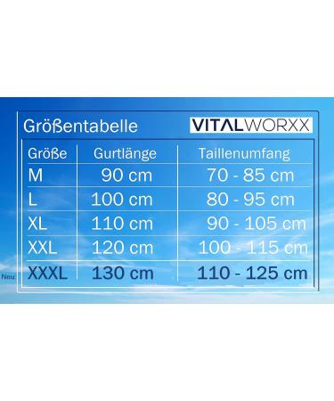 Vitalworxx Back Bandage - Professional Back Pain Relief Belt with Support Struts | Sciatica Compression Waist Size 80-95 cm | Black - Buy Online on GoSupps.com