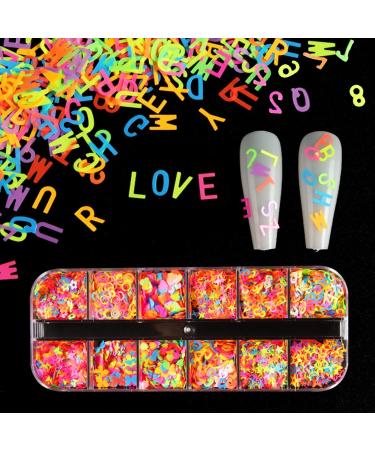 Luminous 3D Nail Art Sequins - Butterfly Flowers Stars Heart Letters Design | Holographic Acrylic Glitter for False Nails & Manicure Confetti Kit - Buy Online on GoSupps.com