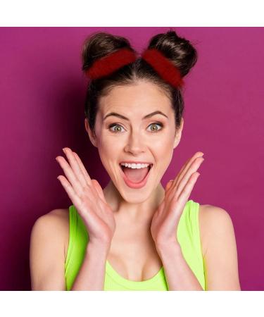 PROUSKY 2 Pieces Plush Faux Rabbit Fur Hair Ties Furling Pompoms Artificial Fur Hair Bobbles Elastic Hair Band Rope Wristband Ponytail Accessories (Wine red) - Buy Online on GoSupps.com