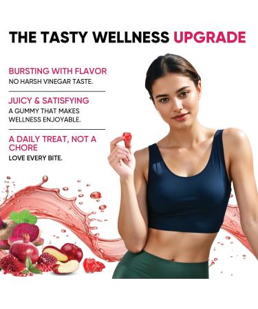 Lipo Bites ACV Gummies Advanced Formula 1000MG Apple Cider Vinegar Chewies Formulated with Pomegranate Beet Juice Powder B12 Vegan Non GMO 60 Gummys - Buy Online on GoSupps.com