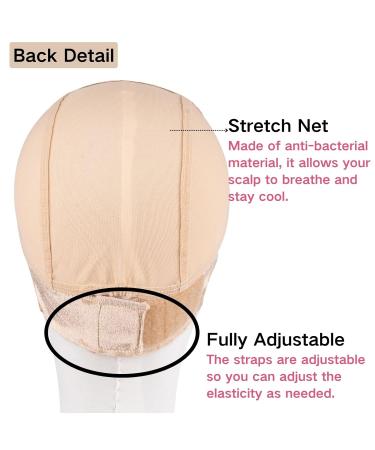 Lace Wig Grip Cap for Women - 4x5 Transparent Swiss Lace Non-Slip Wig Gripper Light Brown Stocking Dome Cap with Built-In Elastic Headband - Buy Online on GoSupps.com