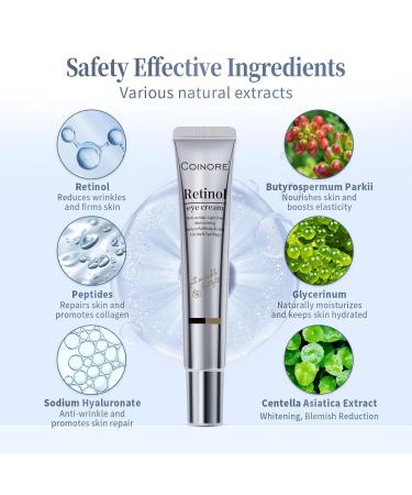 Retinol Under Eye Cream - Cream for Men & Women, Dark Circles, Puffiness & Wrinkles, Anti-Aging Eye Cream for Fine Lines, 0.7 Fl Oz 0.7 Fl Oz (Pack of 1) - Buy Online on GoSupps.com