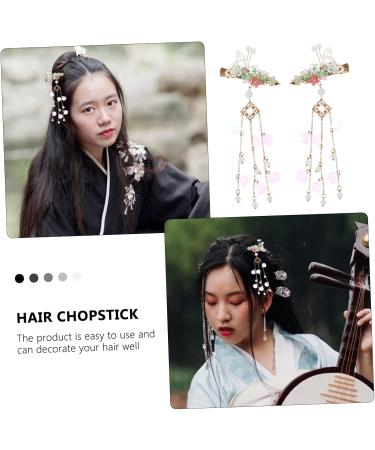 MAGICLULU 2 Pairs Butterfly Hair Clip Womens Hair Accessories Barrettes for Tassel Hair Clips Hair Stick for Lady Chinese Hair Barrettes Tassel Headdress Hairpin Miss Metal Alloy - Buy Online on GoSupps.com