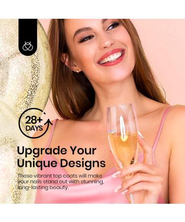 Beetles Hema Free Pearl Green Glitter Gel Top Coat - 2-in-1 No Wipe Long Lasting Shimmer Nail Polish - 15ML (0.51 Fl Oz) for Nail Art - Buy Online on GoSupps.com