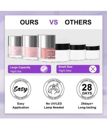 Lavender Violets 14g x 6 Colors Dip Powder White Nude Pink French Nail Art Manicure Large Capacity Dipping Powder Nail Powder Salon Choice J225 - Buy Online on GoSupps.com