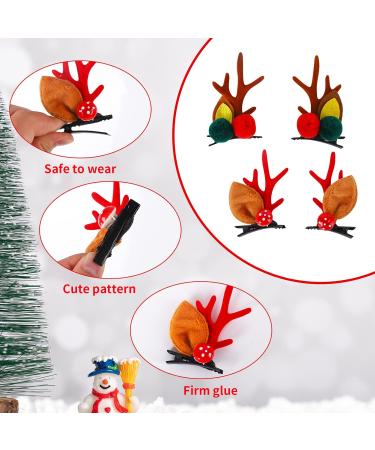 Christmas Reindeer Antler Hair Clip 2 Pairs Christmas Hair Barrettes Antlers Headdress Cute Reindeer Antlers Ears Hair Accessory for Christmas Party Cosplay - Buy Online on GoSupps.com