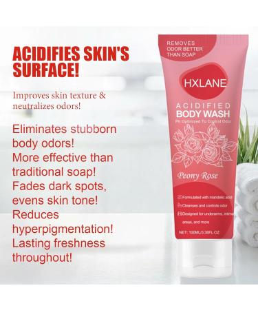 HXLANE Acidified Body Wash 2 PCS Moisturizing Rose Body Wash Gel 24 Hour Odor Control Odor Control Removes Odor Better than Soap Formulated Without SLS or Parabens 3.38 FL.OZ - Buy Online on GoSupps.com