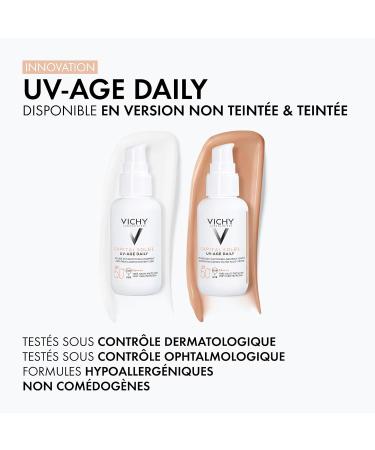 Vichy Capital Soleil Tinted Anti-Photoaging Fluid SPF50+ Protection & Anti-Aging Enriched with Peptides & Niacinamide For All Skin Types 40 ml - Buy Online on GoSupps.com