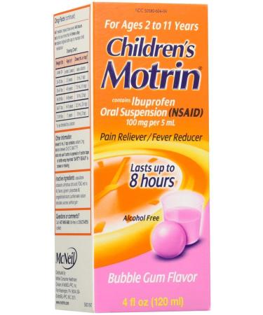 Motrin Children's Pain Reliever/Fever Reducer Liquid Bubble Gum Flavor 4 Fluid Ounce
