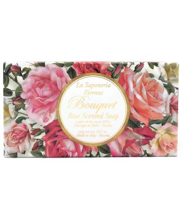 Saponificio Artigianale Fiorentino La Saponeria Firenze Made in Tuscany Italian Soap 10.5 oz (Rose Scented Bouquet)