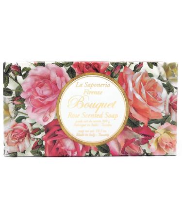 Saponificio Artigianale Fiorentino La Saponeria Firenze Made in Tuscany Italian Soap 10.5 oz (Rose Scented Bouquet)