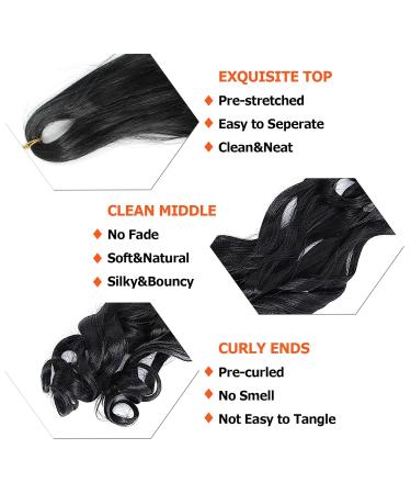 Dt Cheryl French Curls Braiding Hair - 8 Pack Pre-Stretched 24 Inch Loose Wave Curly Hair Extensions (1B) - Lightweight Synthetic Braids for Easy Styling - Buy Online on GoSupps.com