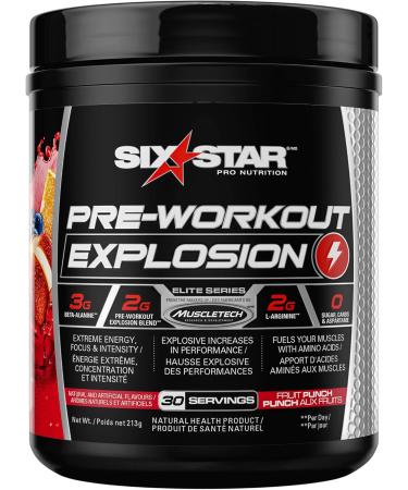 Pre Workout + Amino Plus Energy Six Star | Pre Workout Powder for Energy Focus and Intensity | BCAA Powder with Caffeine Workout Powder + Amino Plus Energy Fruit Punch 210 g (Pack of 1) - Buy Online on GoSupps.com