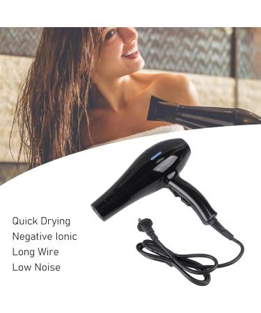 Hair Dryer Negative Ionic Hair Dryer Quick Drying Low Noise Hair Blow Dryer for Home Use Black US Plug 110V - Buy Online on GoSupps.com