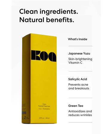 Koa Yuzu Facial Cleanser - Hawaiian Nourishing Ingredients - Gentle & Antioxidizing Formula - 2.9 oz - Buy Online on GoSupps.com
