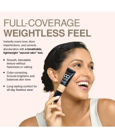 Palladio Full-Coverage Color Correction CC Cream Sans Huile avec Peptides & Vitamine C Id ale pour Corriger les Rougeurs et le Teint In gal Couvrance de Fond de Teint Modulable (Rich 52W) - Buy Online on GoSupps.com