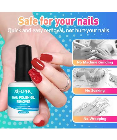 XIFEPFR Gel Nail Polish Remover Kit - 2 Pack with Liquid Latex Tape | Professional Manicure Tool for Quick & Easy Soak-Off Gel Removal - Buy Online on GoSupps.com