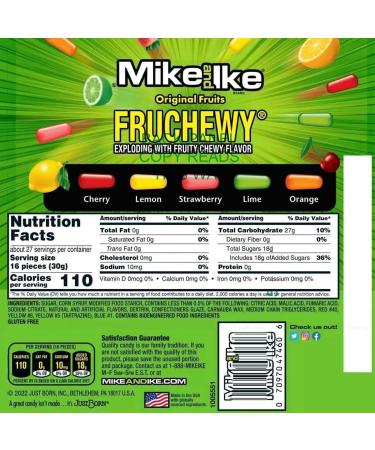 Mike & Ike Original Fruity Sweets Chewy Candy Snack Bag Mix Flavours Pack 816g - Buy Online on GoSupps.com