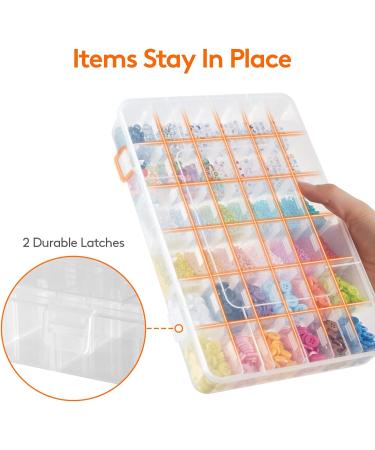 Lifewit 2 Pack 36 Grids Clear Stackable Plastic Organizer Storage Box Container with Adjustable Dividers for Beads Art DIY Crafts Jewelry Fishing Tackle with 5 Sheet Label Stickers - Buy Online on GoSupps.com
