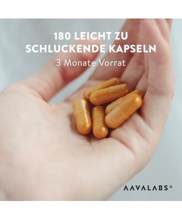 Kurkuma Capsules | 95% Curcumin & Piperine | Aavalabs - High Dose Vegan Curcumin Extract Complex | 180 Laboratory-Tested Capsules - Buy Online on GoSupps.com