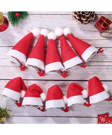 20 Pack Santa Claus Hair Clips - Christmas Ornaments for Kids & Women - Festive Elf Cap Hair Accessories - Buy Online on GoSupps.com
