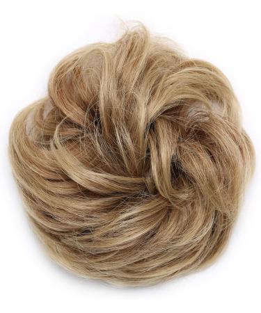 Fake Hair Bun Scrunchie Messy Bun Chignon Wavy Donut Updo Synthetic Extensions 35g Golden Brown & Blond - Buy Online on GoSupps.com
