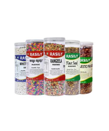 RASILY Tini Mini White Mint Rangeela Flax Seed & Majestic Mix mukhwas Combo_Packing May Vary