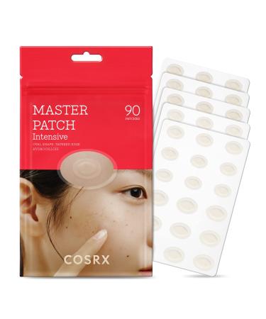 COSRX Master Patch Intensive 90 Patches | Oval-Shaped Hydrocolloid Pimple Patch with Tea Tree Oil | Quick & Easy Blemish  Zit  Spot Treatment | Salicylic Acid & Tea Tree Oil | Korean Skincare 90 Count (Pack of 1)