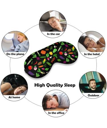 Colorful Vegetables Sleep Mask for Women - Adjustable Eye Shades & Comfortable Elastic Strap - Buy Online on GoSupps.com