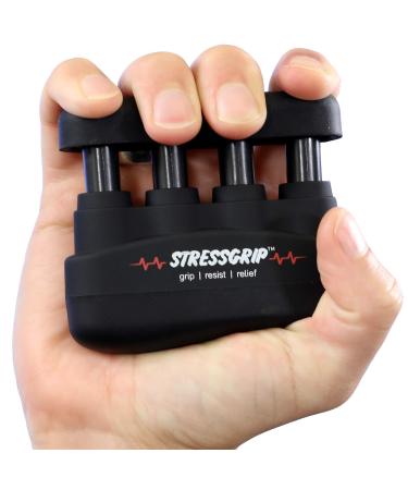 StressGrip - Stress Relief for Adults (Large) - A Stress & Anxiety Relief Device - Comfortable Hand Exerciser - Stress Reliever & Hand Gripper - Black Large (Pack of 1)
