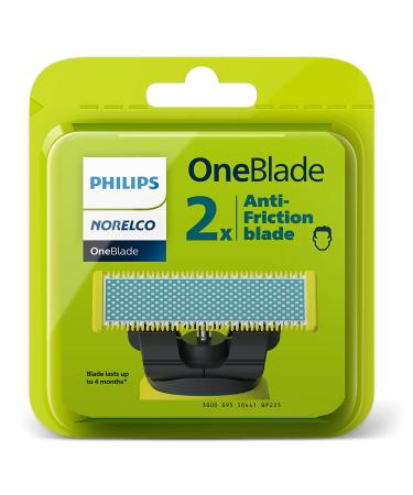 Philips Norelco Genuine OneBlade Anti-Friction Replacement Blades  2 Count  QP225/80 OneBlade Anti-Friction 2pk - Buy Online on GoSupps.com