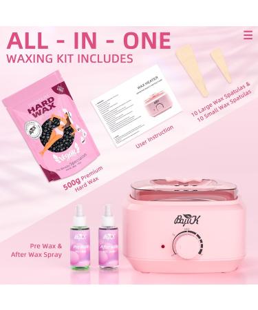 BOYUJK Professional Waxing Kit - 500g Black Wax Beads, Wax Pot & Accessories for Full Body Hair Removal - Ideal for Men & Women - Buy Online on GoSupps.com