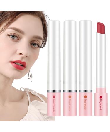 Fusruom Lip Tint | 4 Anti-Stain Lip Gloss Beauty Makeup Cosmetics - Gloss Stick For | For Women Girls Friends Dinner Gatherings Travel Outings