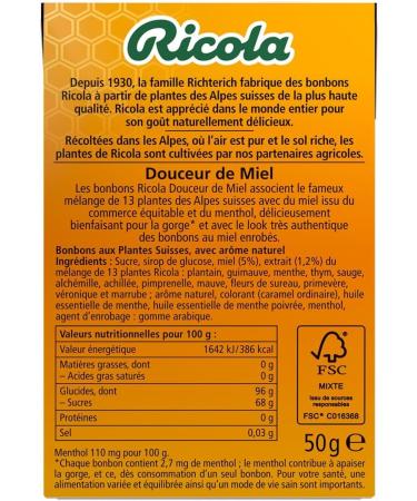 Ricola - Sweets with Swiss Plants - Honey and Plant Fragrance - Sugar Free - 20 Boxes of 50g - Buy Online on GoSupps.com