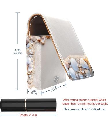 Travel Lipstick Organizer Case - Portable Makeup Bag with Mirror | Beach Shell Design | Ideal for International Shipping - Buy Online on GoSupps.com