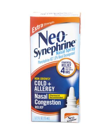 Neo-Synephrine Nasal Spray , Extra Strength Formula, 0.50 Ounces each (Value Pack of 3)
